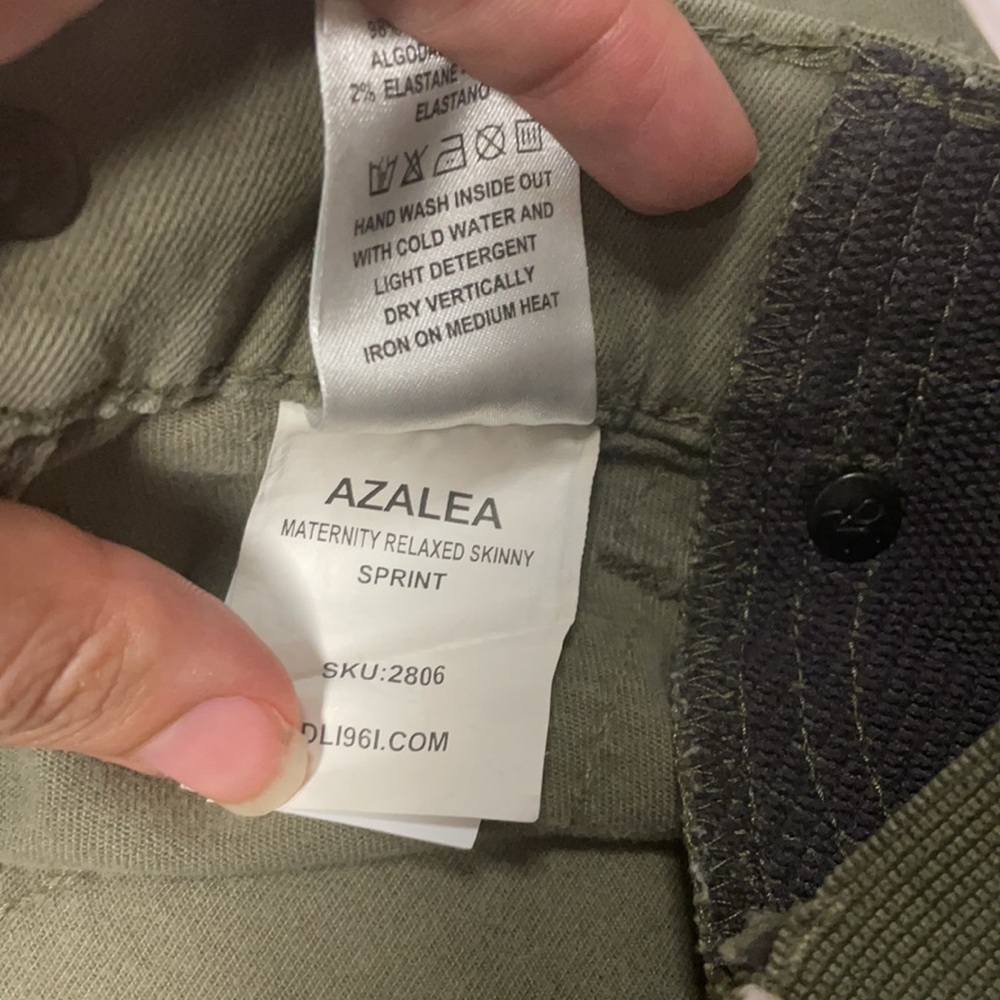 DL1961 Azalea maternity Relaxed Skinny olive pants - Picture 8 of 8